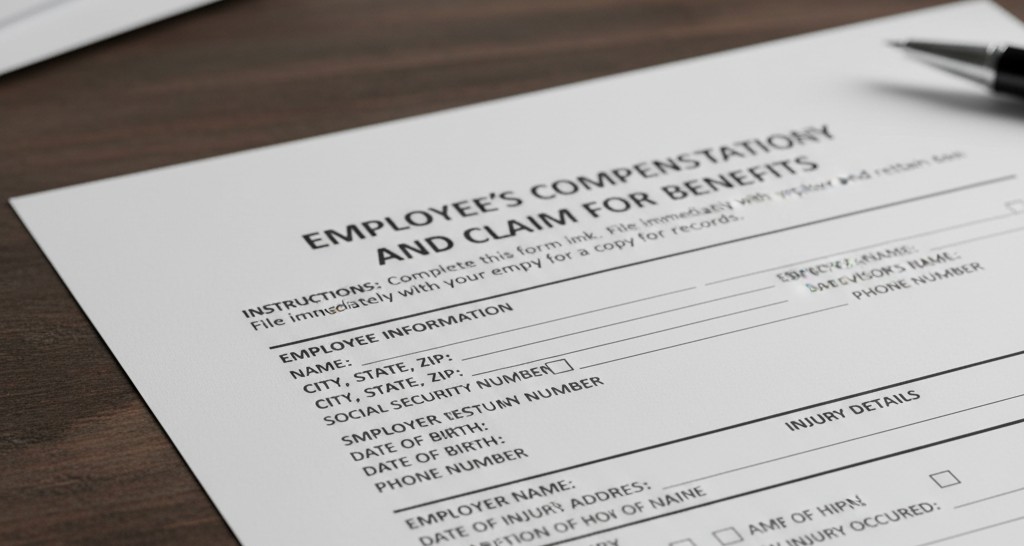 Workers' compensation benefits and claim form